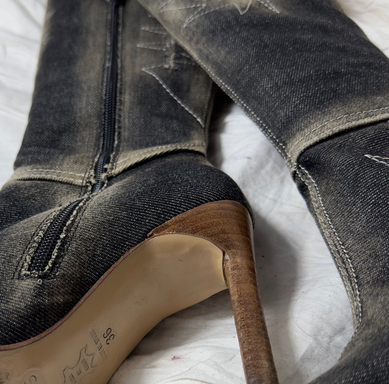 El Dante’s Over The Knee Denim Boots 36