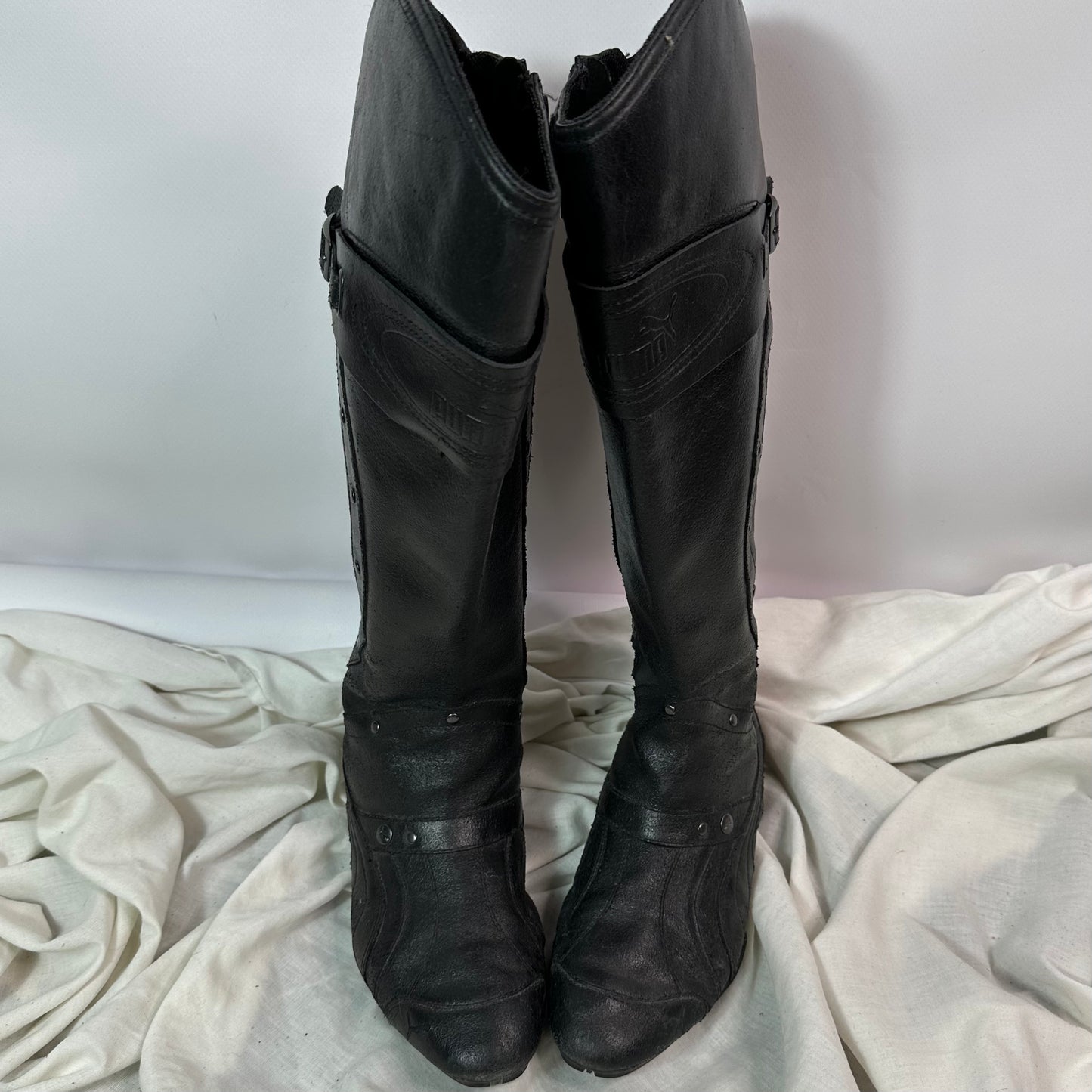 Puma Vintage Leather Moto Biker Boots
