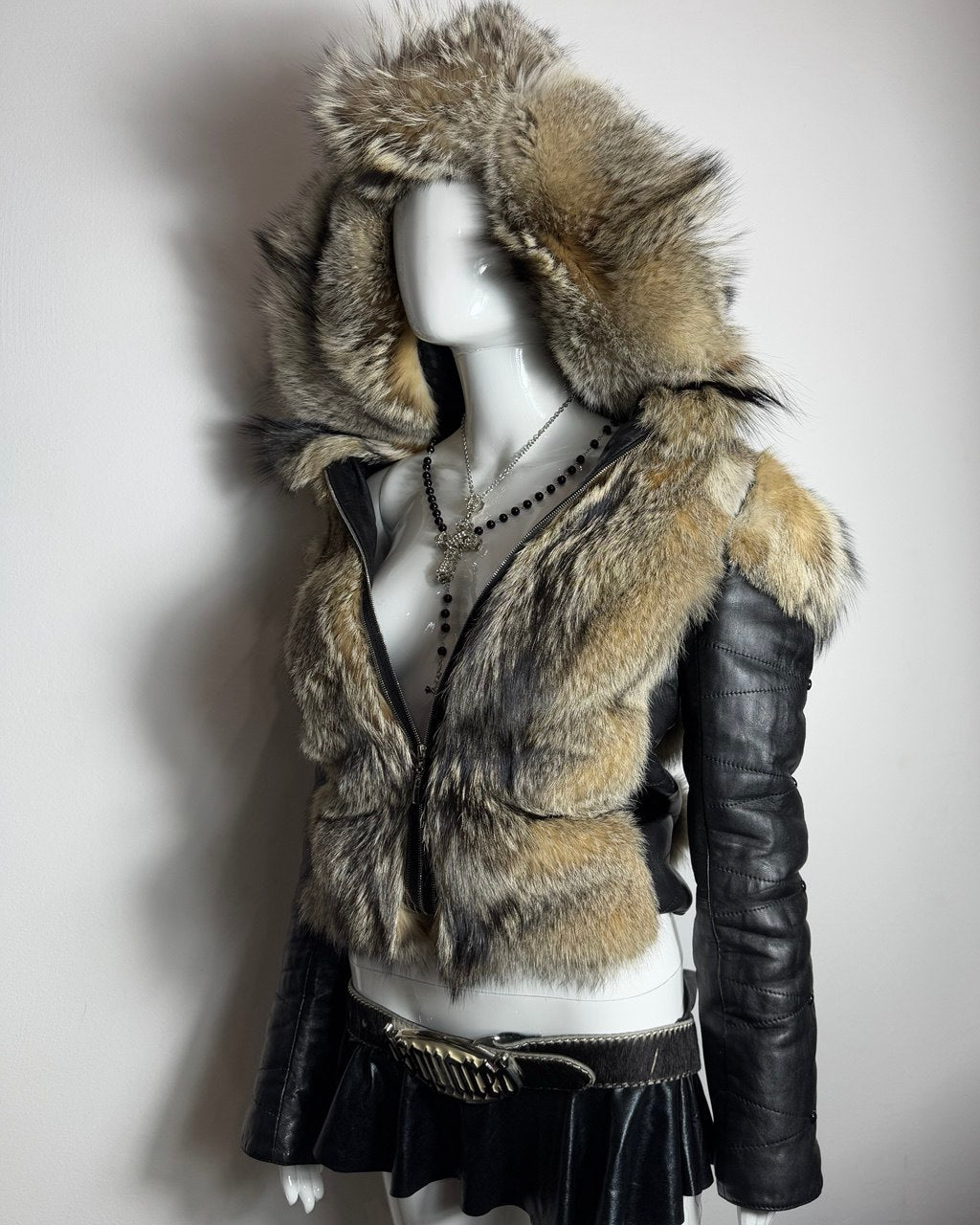 Vintage Wolf Leather Jacket S/M