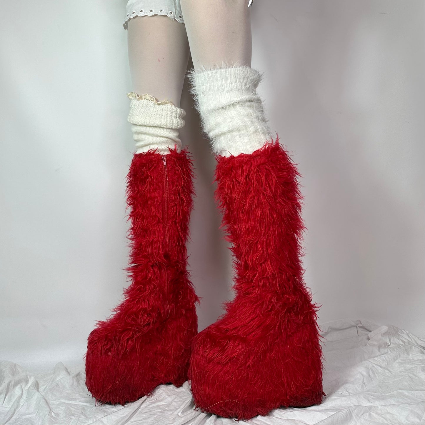 Vintage Ellie Mega Platform Fur Boots 39/40