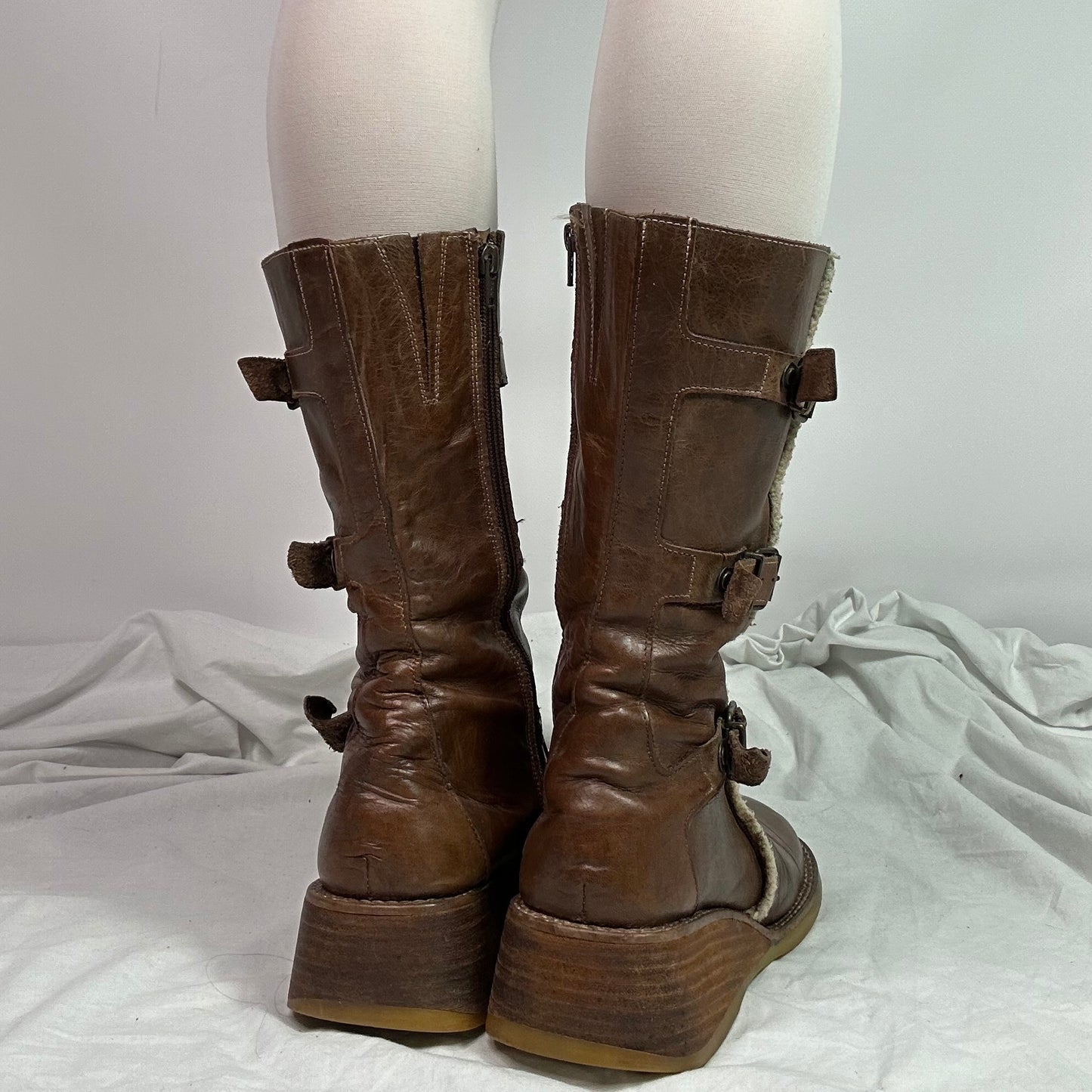 Destroy Vintage Leather Platform Boots