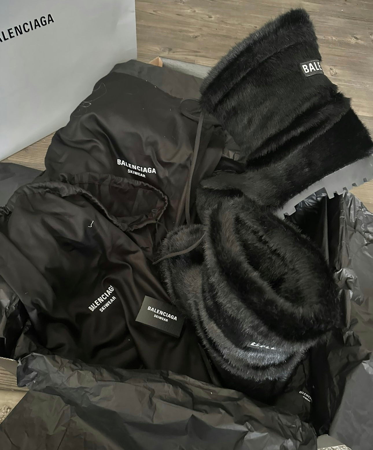 Balenciaga Alaska Boots Faux Mink Fur Boots