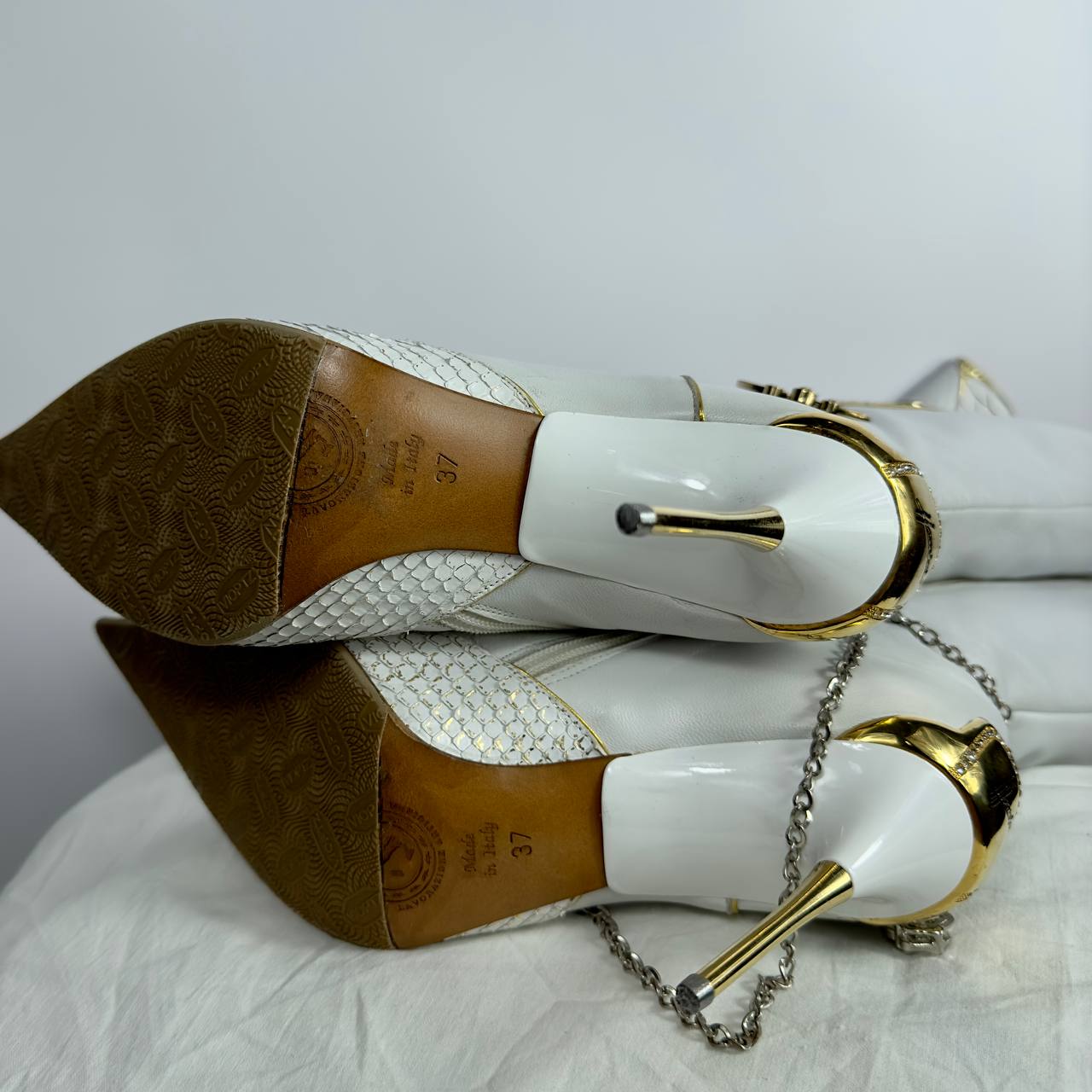 Hamlet Couture Italian Python Leather Boots 37.5/38.5