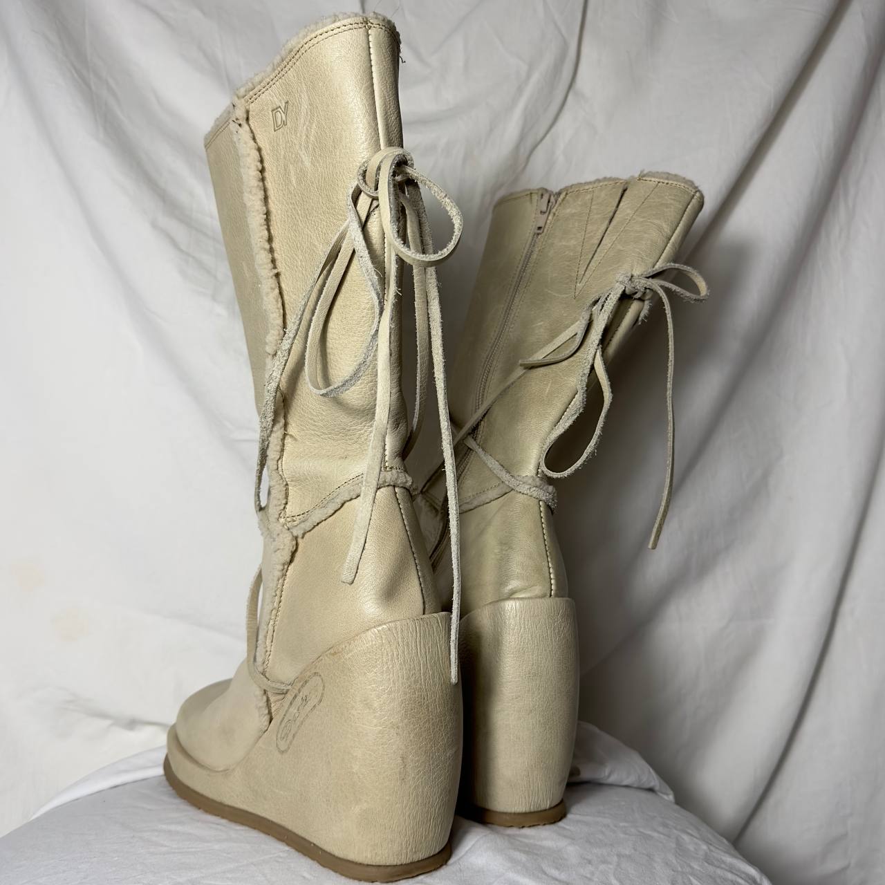 Destroy Vintage Leather Wedge Boots