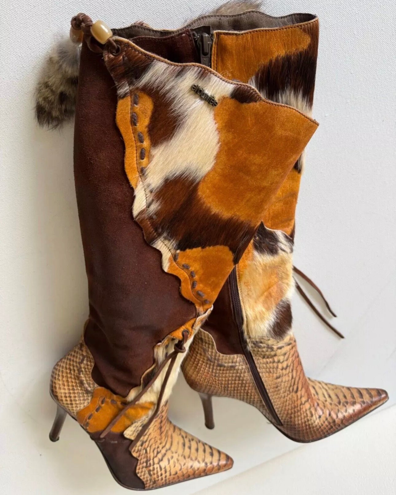 El Dante’s Vintage Rare Leather Fur Boots 37