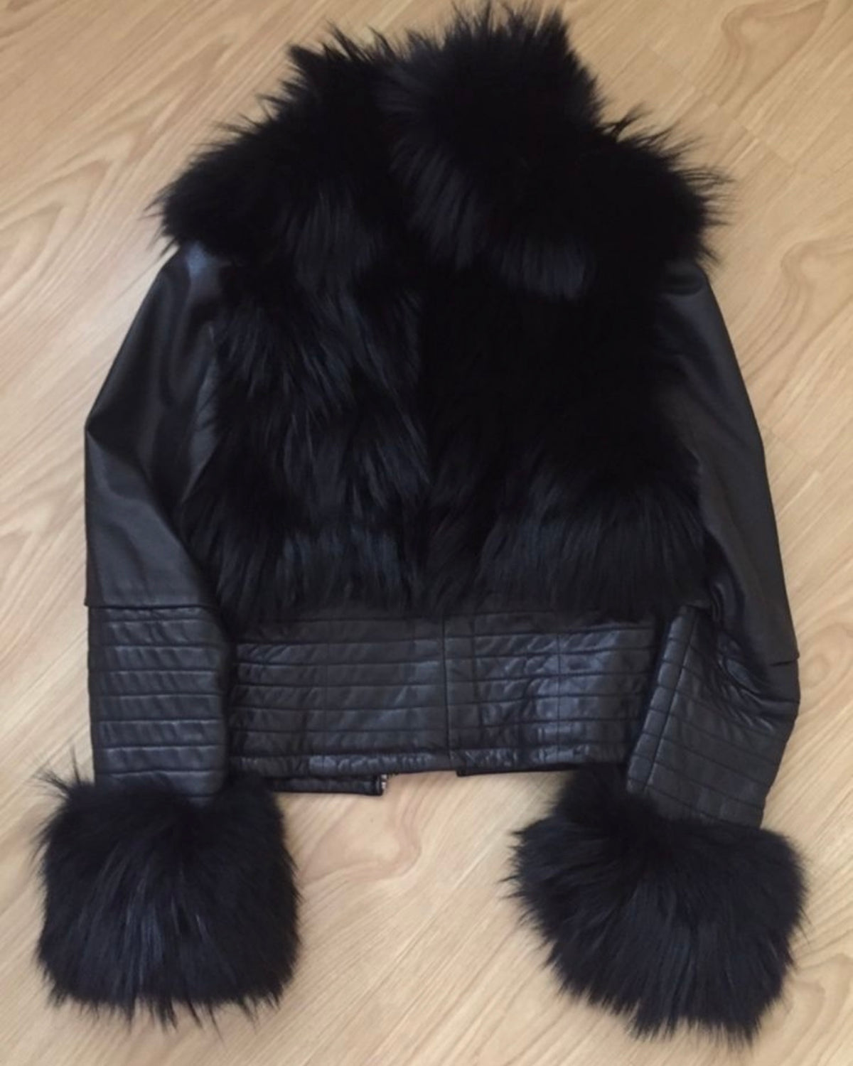 Vintage Fur Leather Jacket — S/M