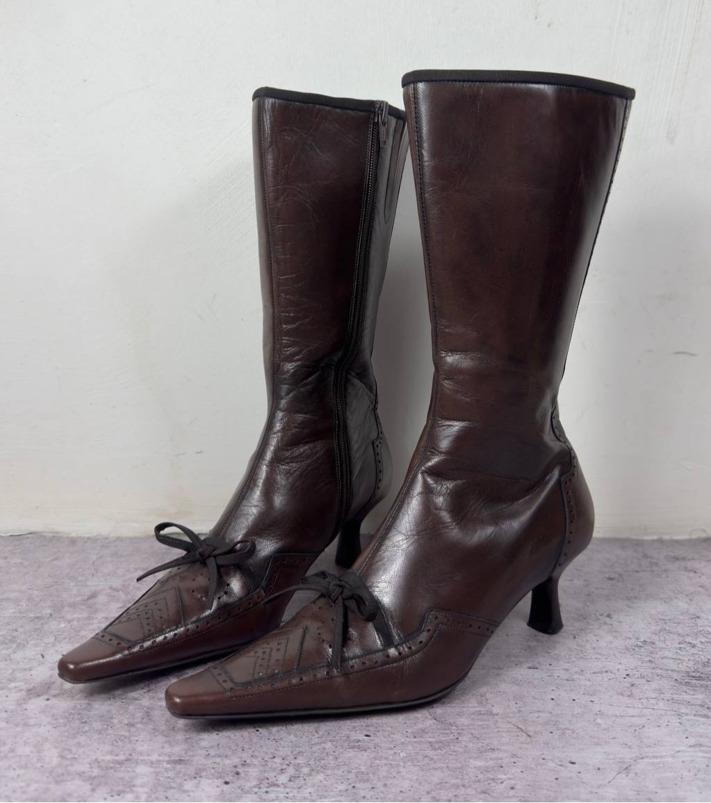 Vintage Italian Belmondo Bow Boots 38/38.5