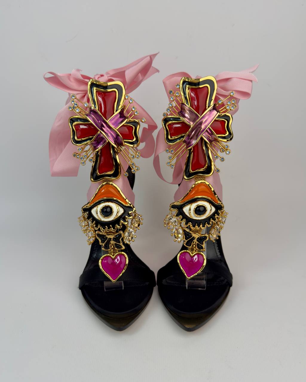 Dsquared2 2017 Treasures “Evil Eye”Lace Up Heels — 36