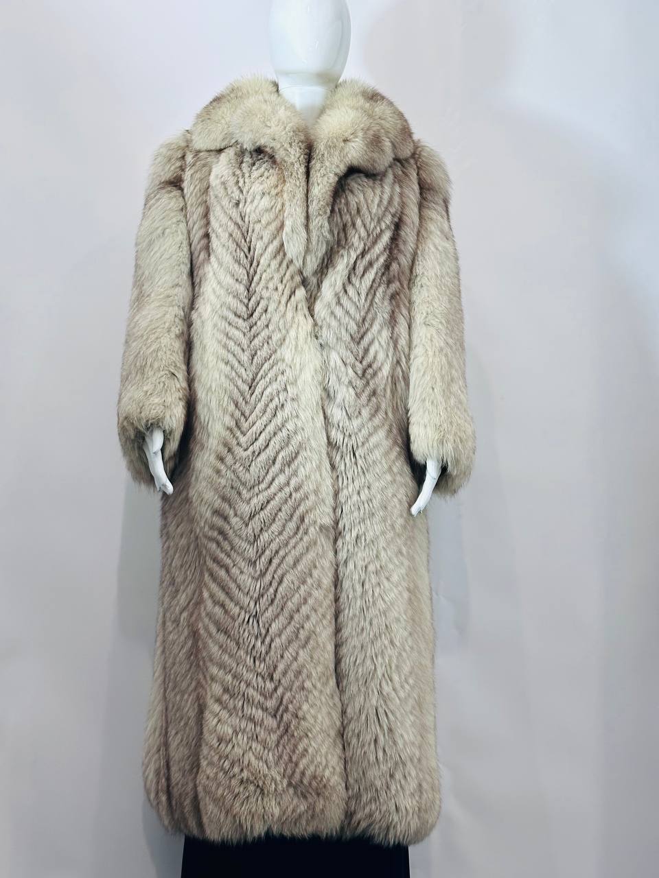Vintage Thick Arctic Fox Long Fur Coat