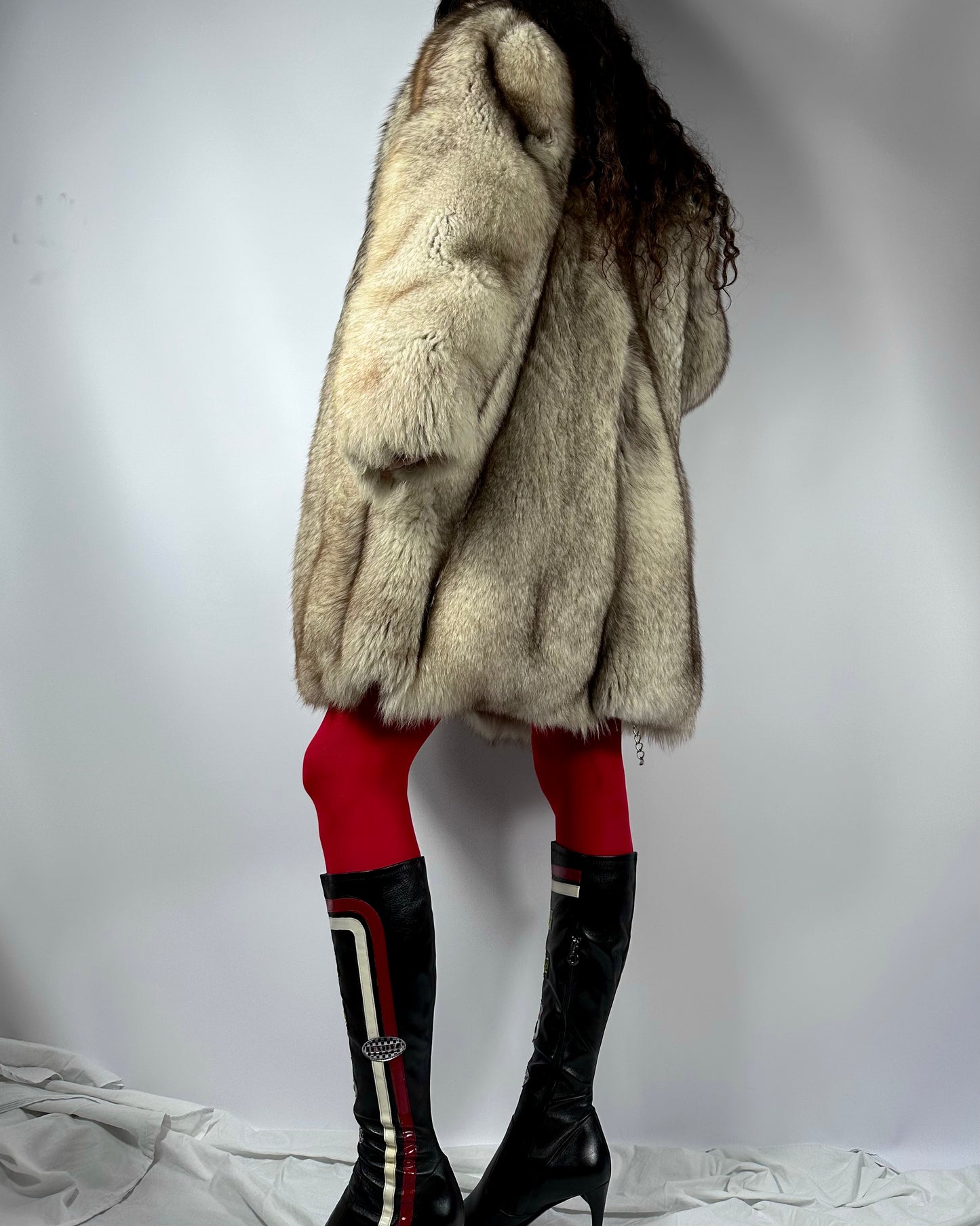 Vintage White Arctic Fox Fur Coat