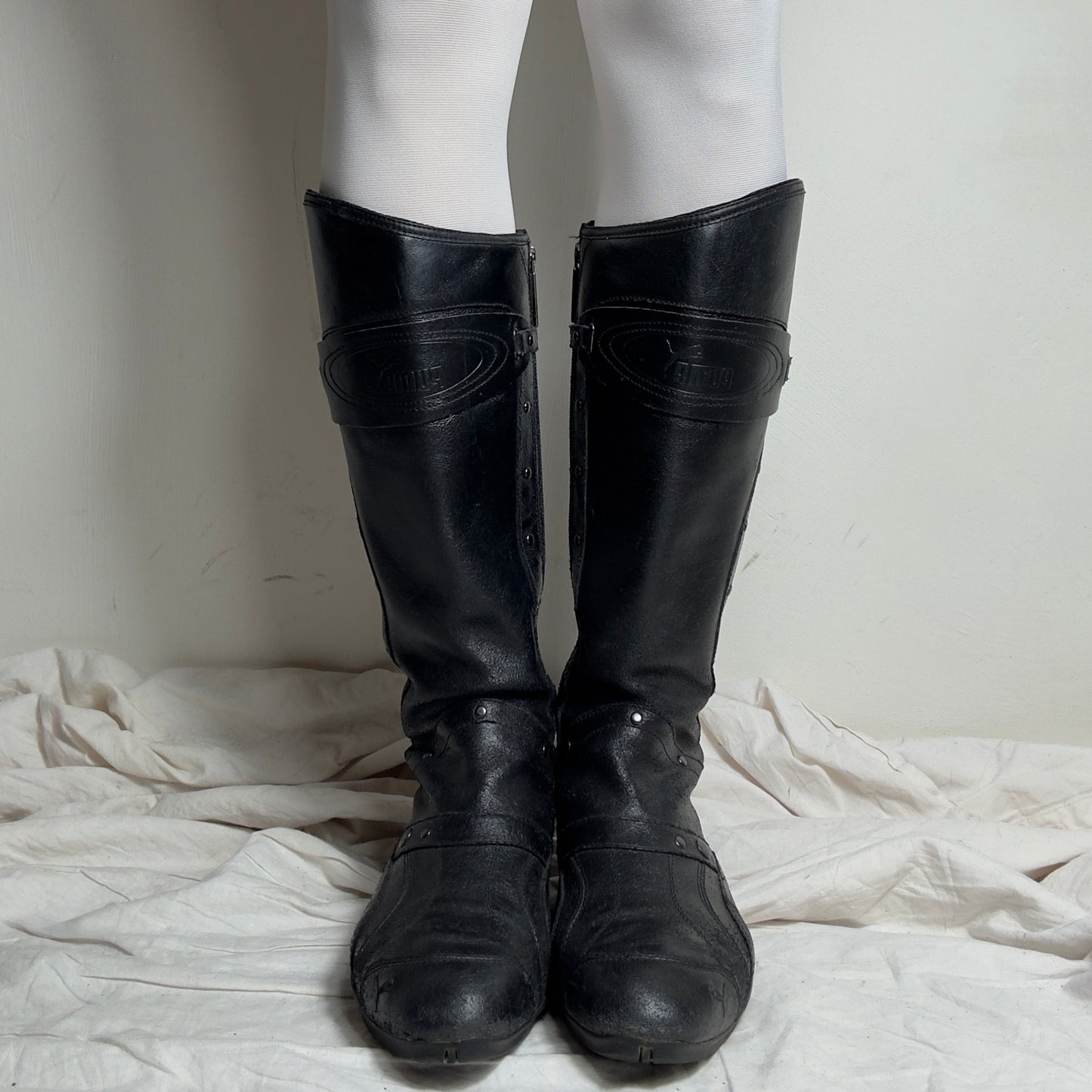 Puma Vintage Leather Moto Biker Boots