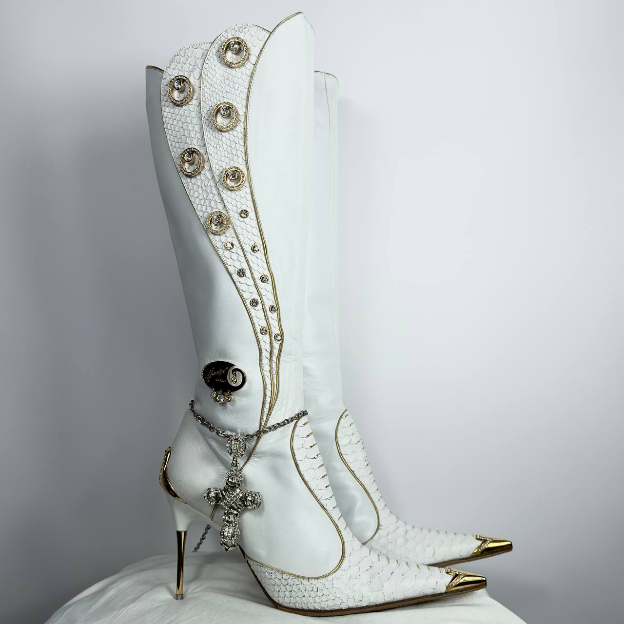 Hamlet Couture Italian Python Leather Boots 37.5/38.5
