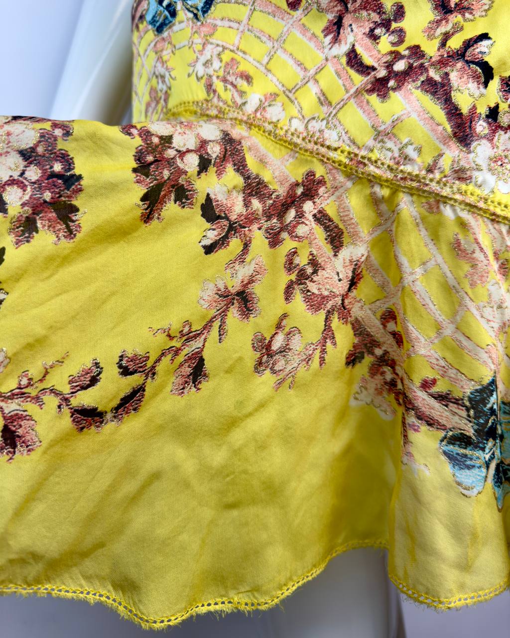 Roberto Cavalli S/S 2003 Iconic Chinoiserie Mini Silk Corset Dress