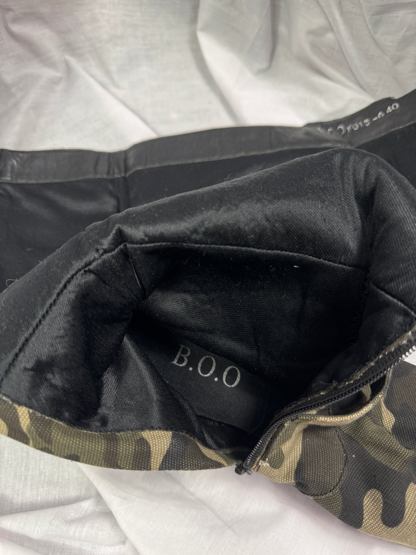 Vintage Camo Buckle Moto Boots 39.5/40.5