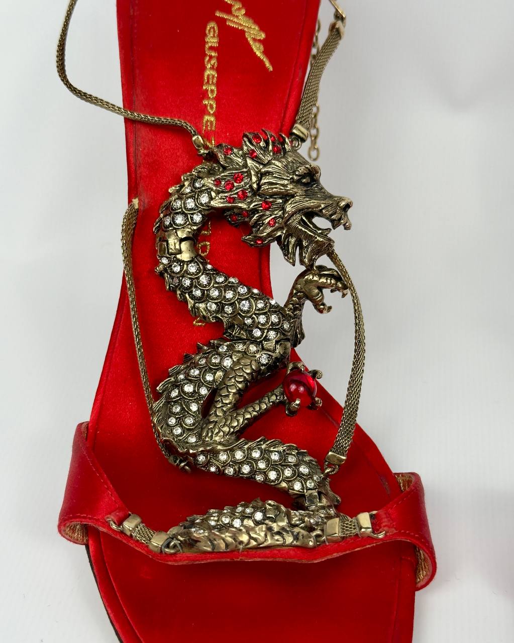 Giuseppe Zanotti Vintage Red Dragon Heels 39/40
