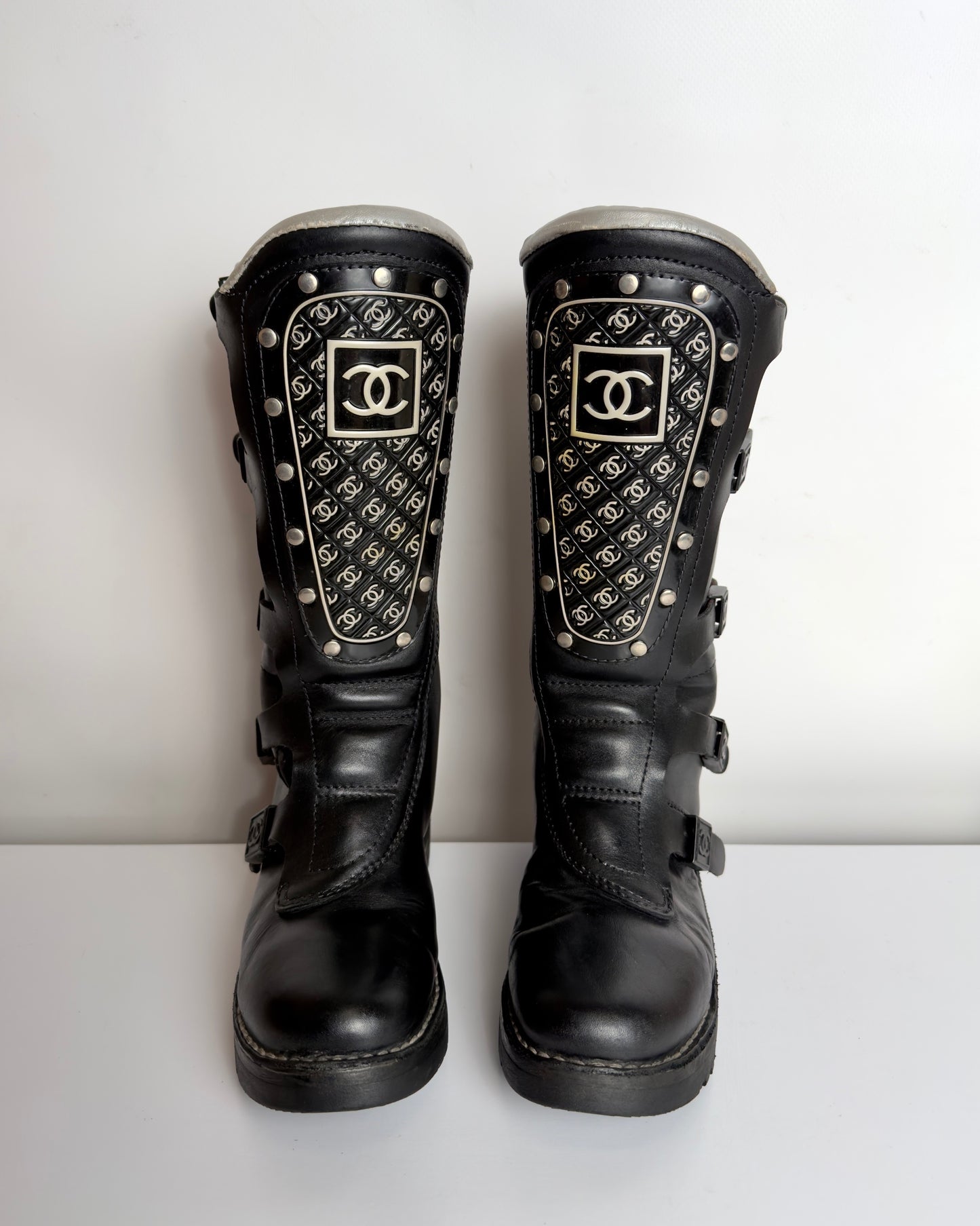 Chanel FW 2003 Moto Biker Boots — 37