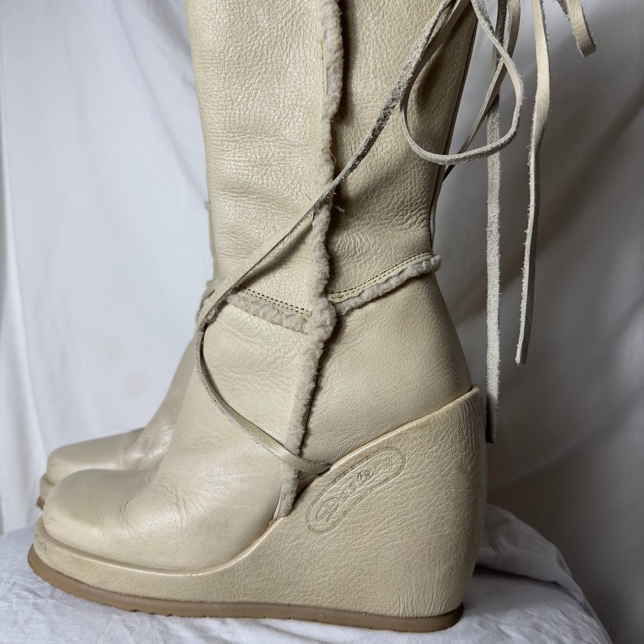 Destroy Vintage Leather Wedge Boots