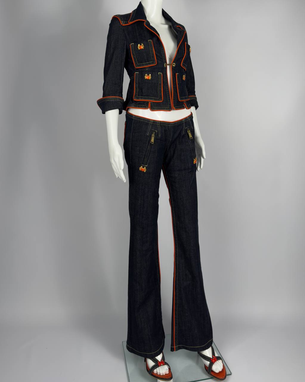 Dsquared2 2005 Denim Crab Set Jacket + Pants