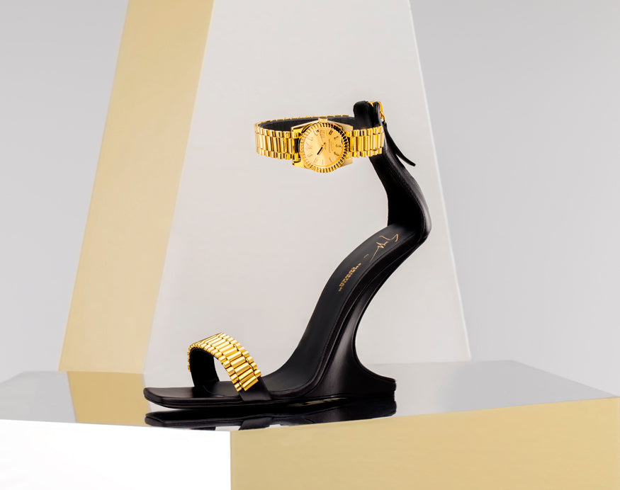 Giuseppe Zanotti x Christian Cowan Watch Wedge Heels — 35