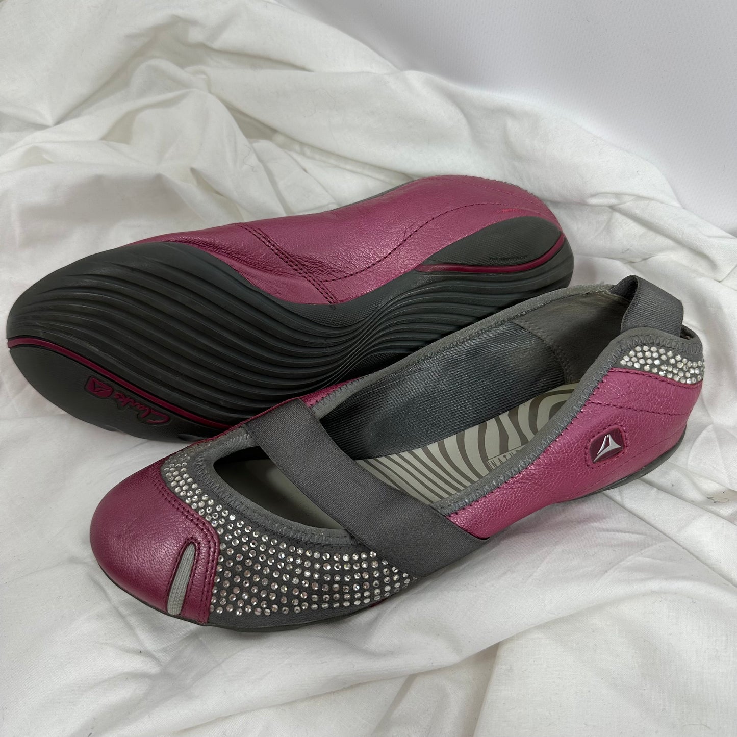 Vintage Leather Clarks Ballet Rhinestone Flats 37.5/38