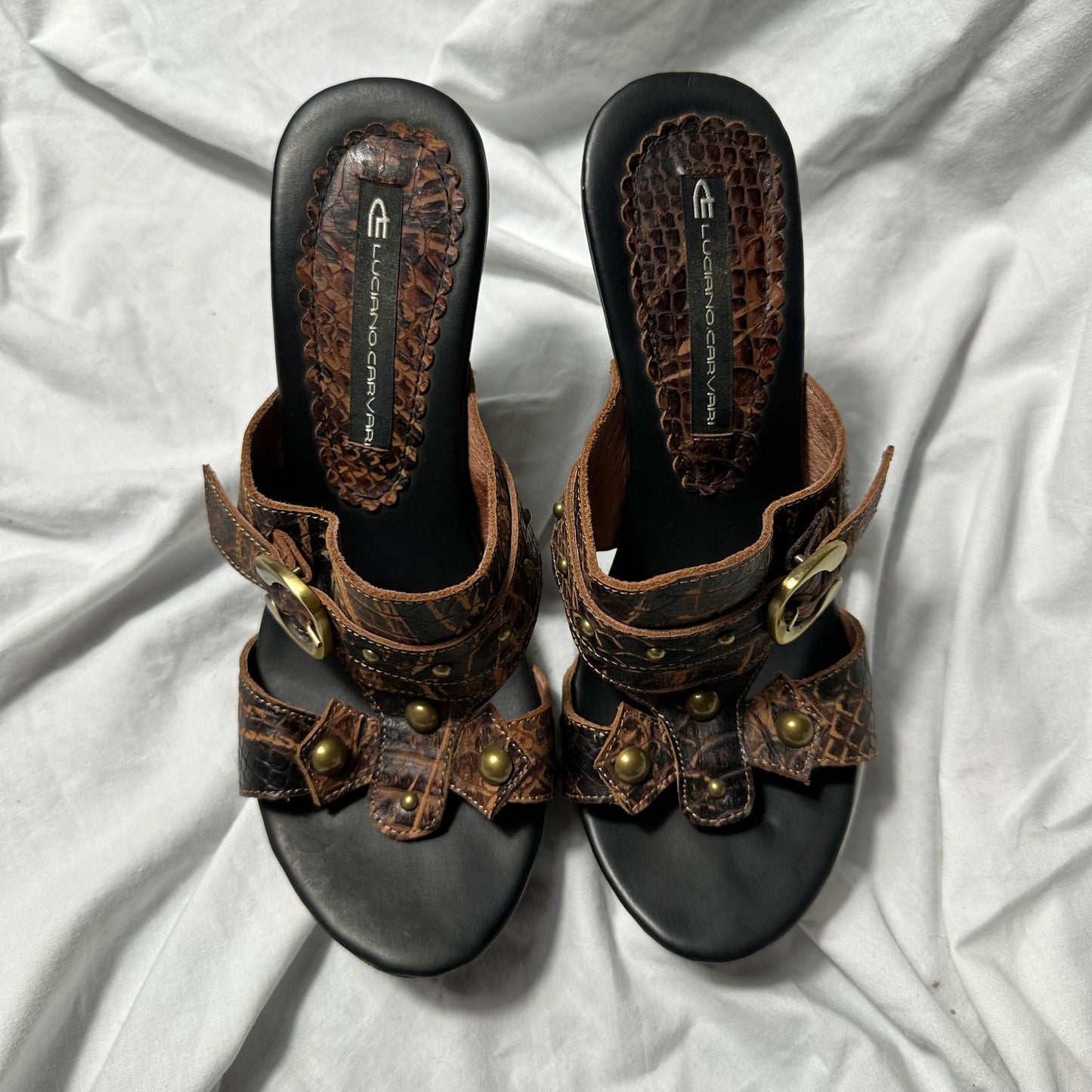 Luciano Carvari Vintage italian wedge heels 37.5/38.5