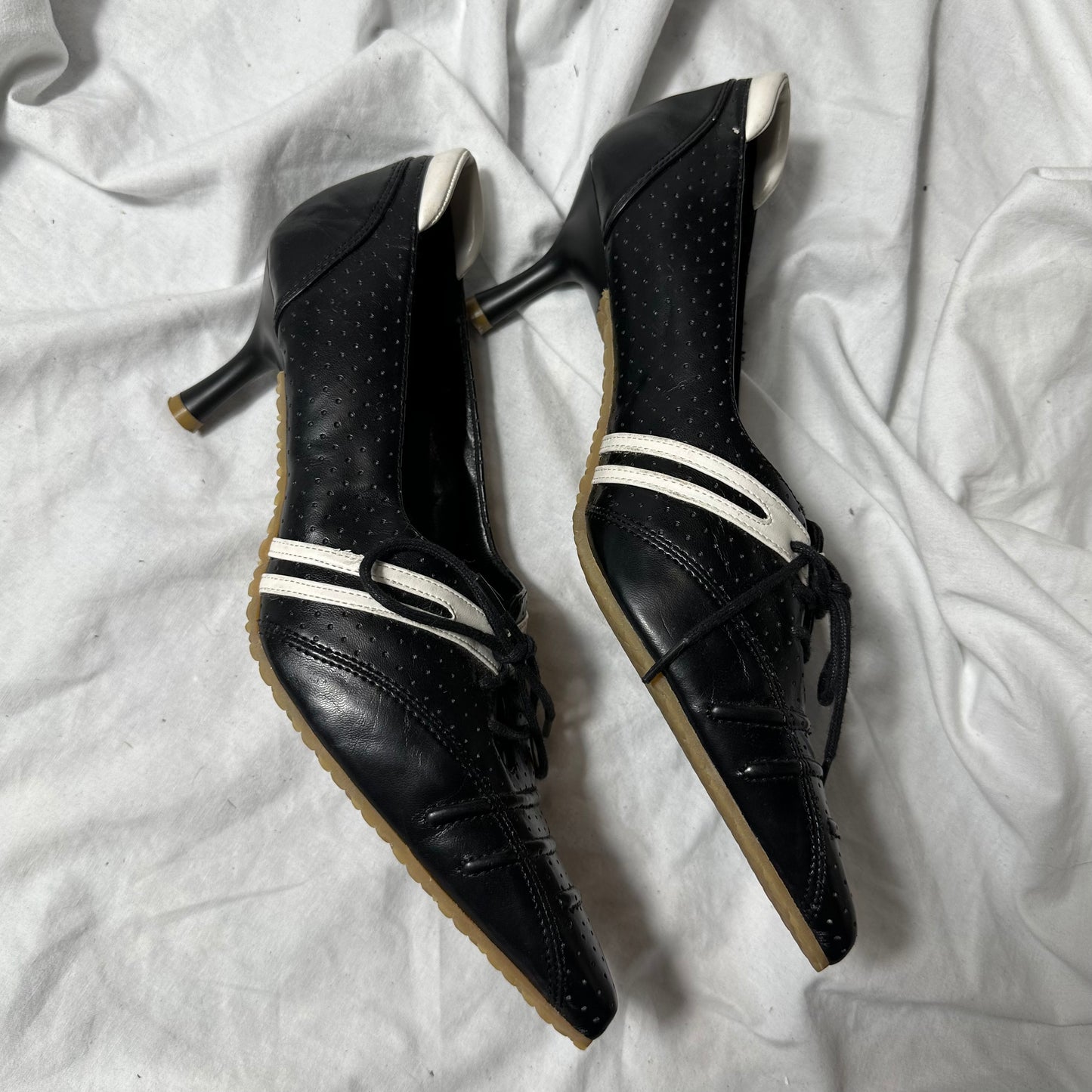 VIntage sporty racing moto kitten heels