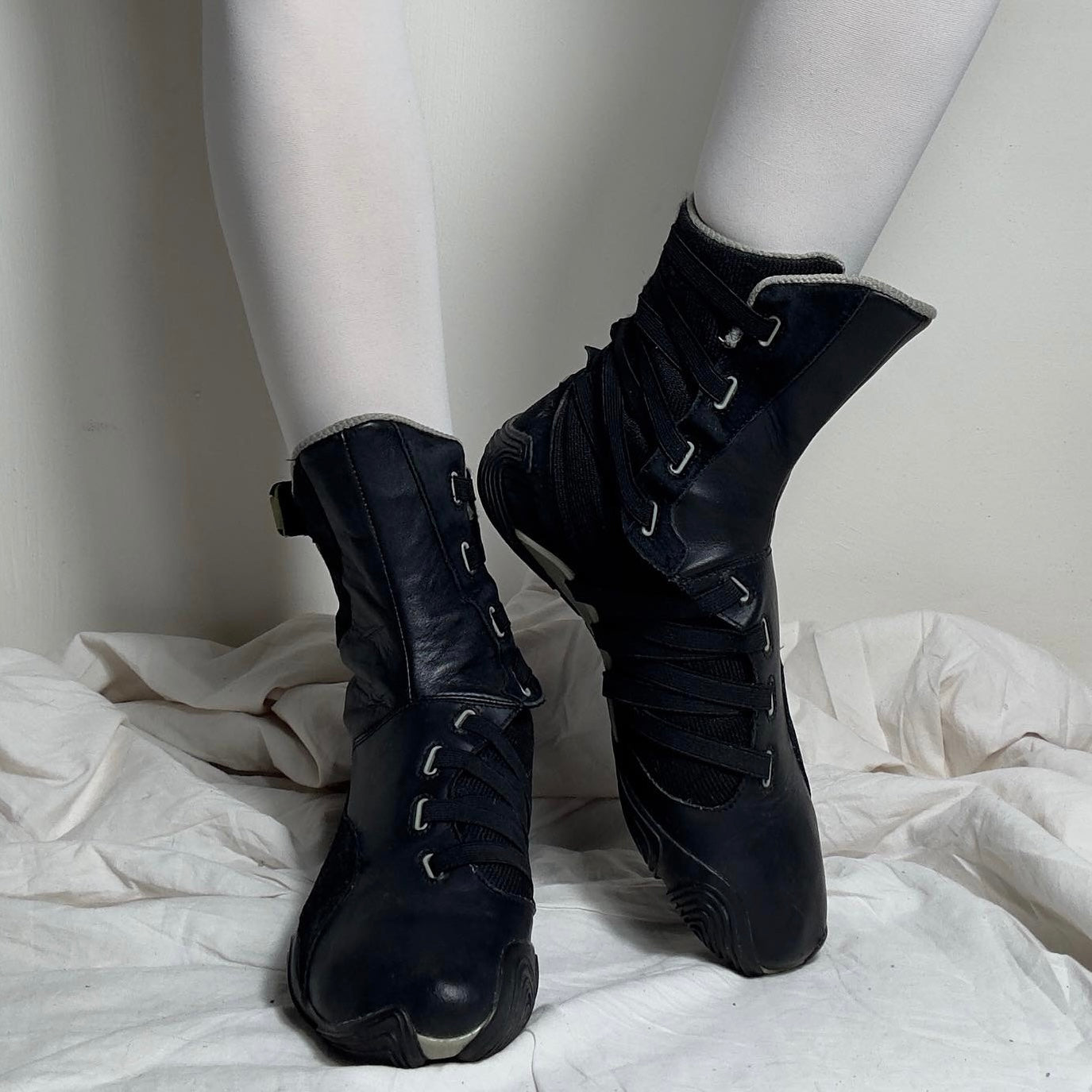 Puma vintage side laces moto biker boots