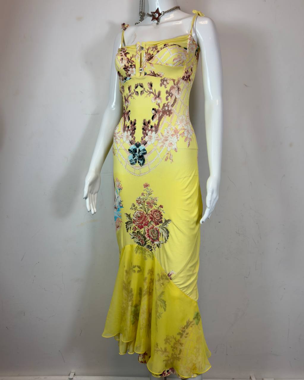 Roberto Cavalli S/S 2003 Chinoiserie Long Corset Dress