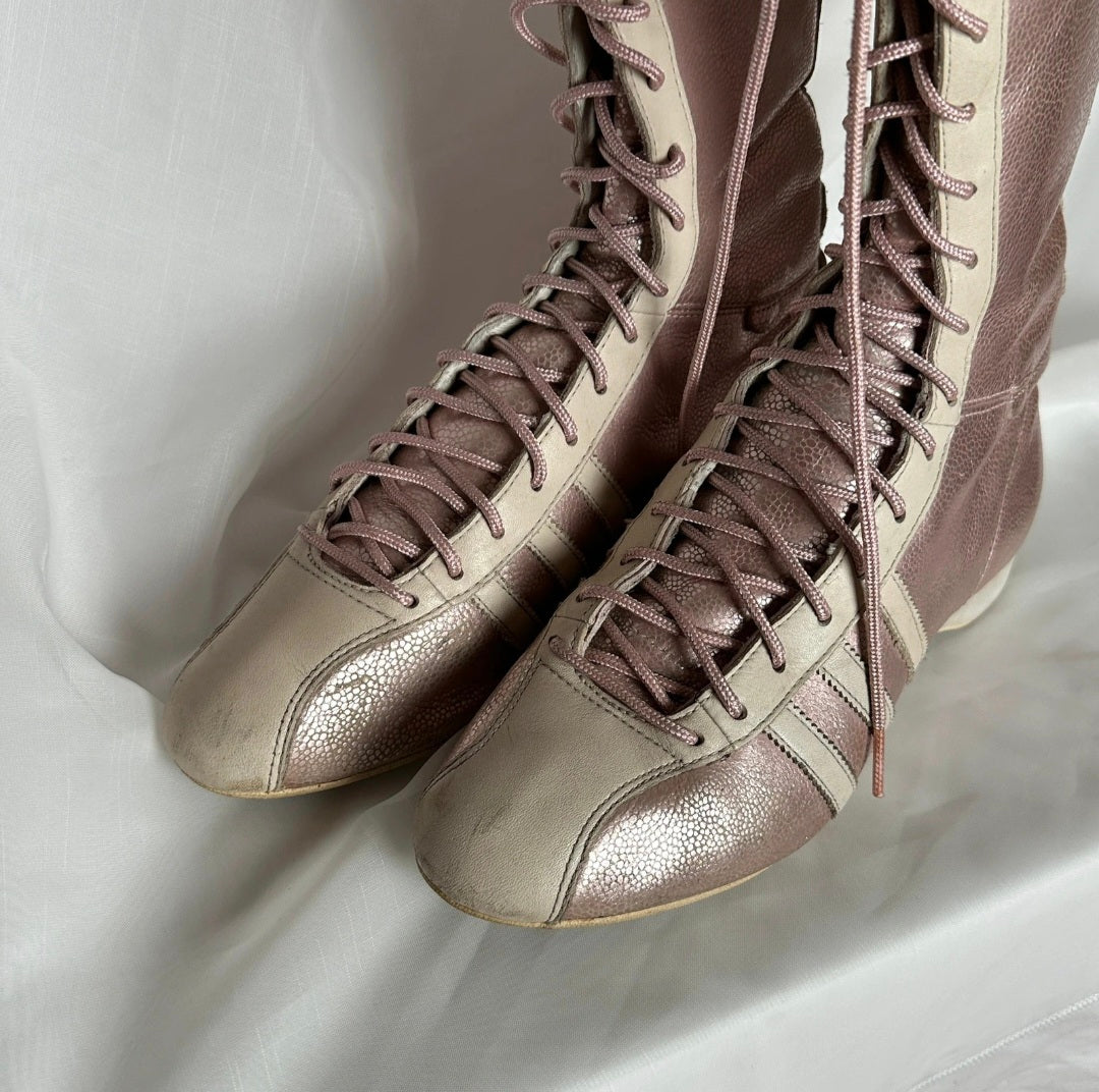 Adidas Santos 2006 Pink Leather Metallic Boots — US7.5 W, 38/39