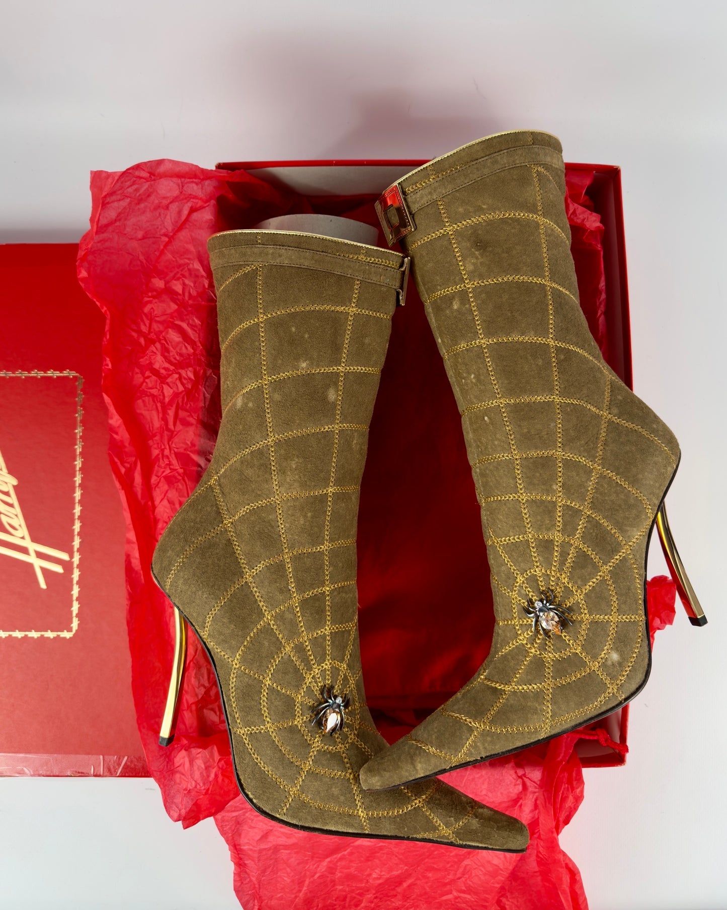 Hamlet Couture Italian Vintage Spiderweb Boots — 39/39.5