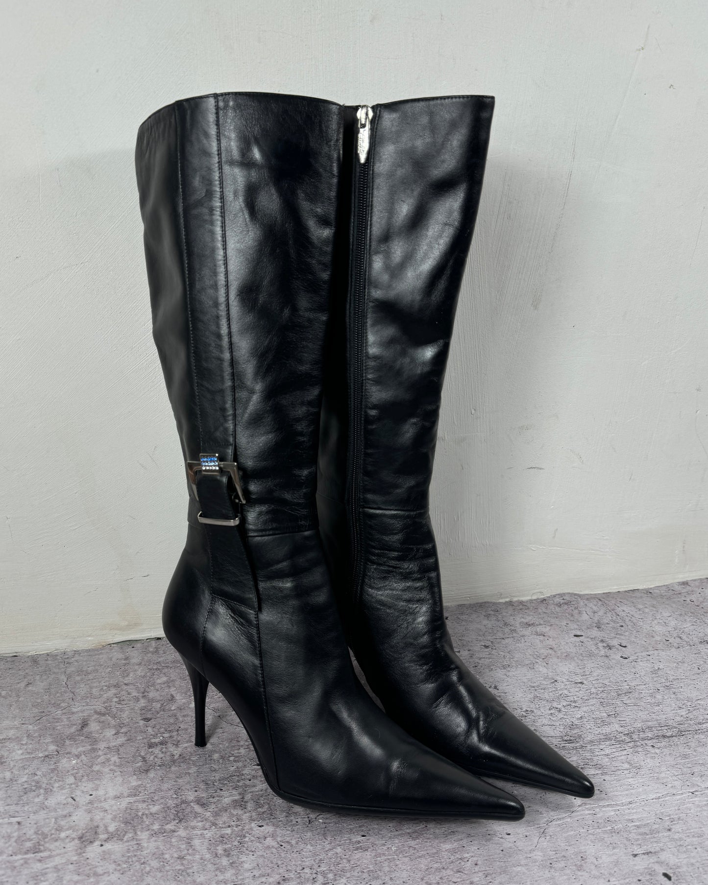 Vintage Black Classic Leather Boots 40/40.5