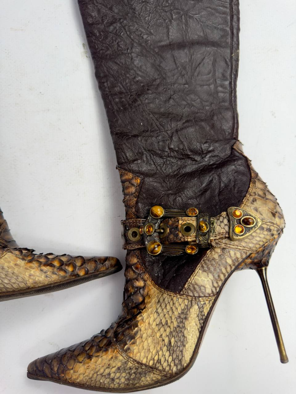 Vintage Italian Loriblu Python Leather Boots — 37/37.5