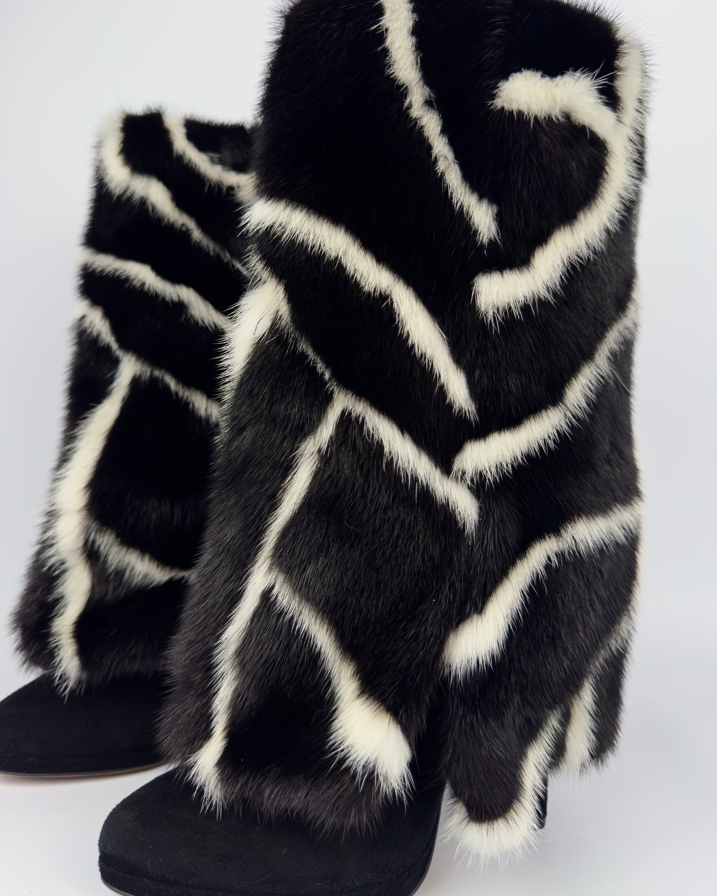 Casadei Vintage Mink Fur Boots — 38