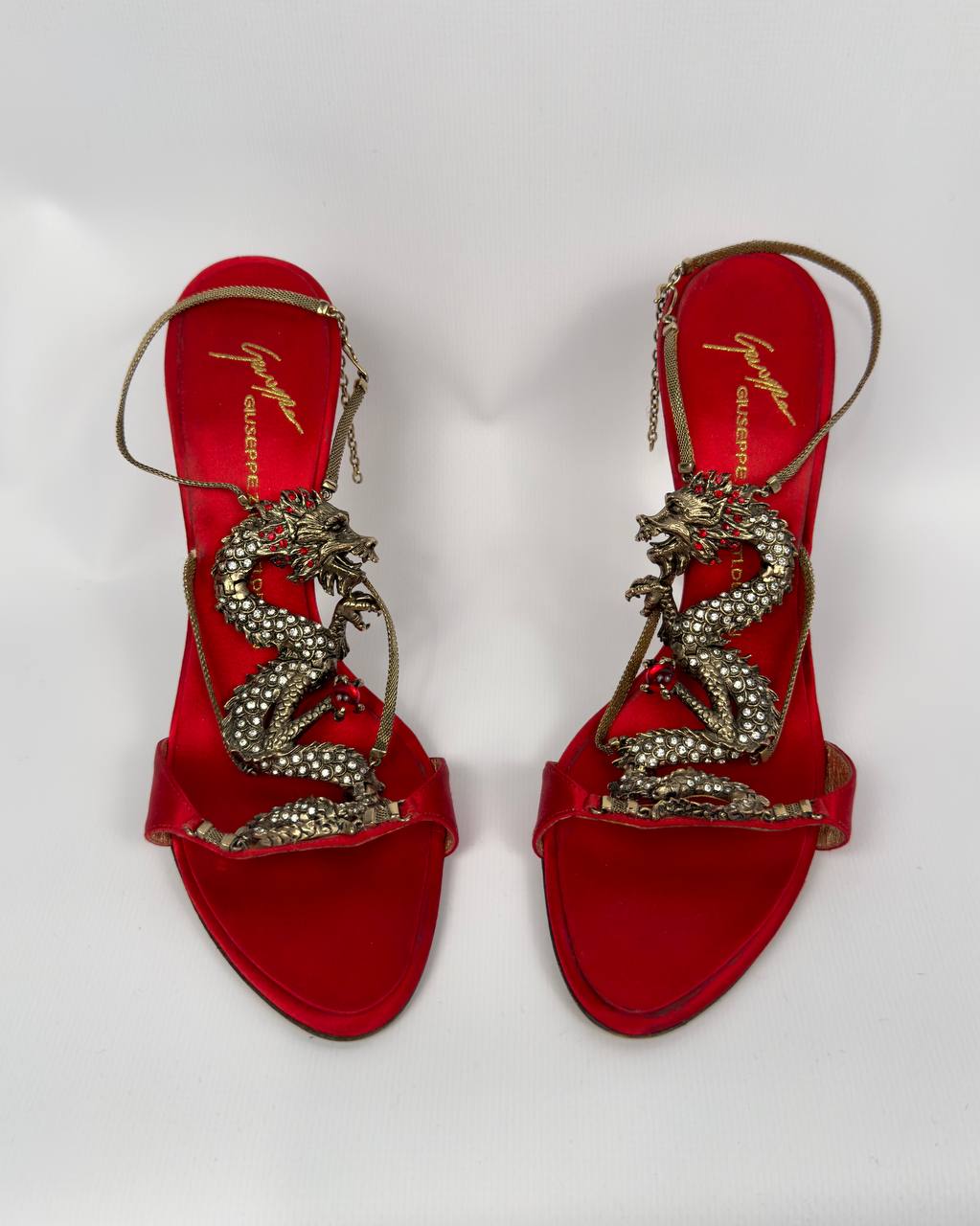 Giuseppe Zanotti Vintage Red Dragon Heels 39/40