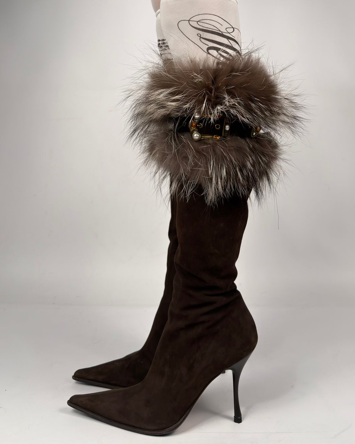 Gianmarco Lorenzi Vintage Suede Buckle Boots — 40