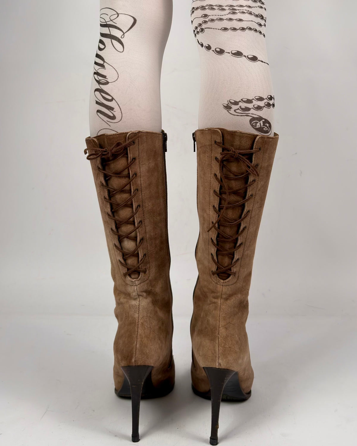 Le Silla Vintage Lace Up Leather Boots — 39