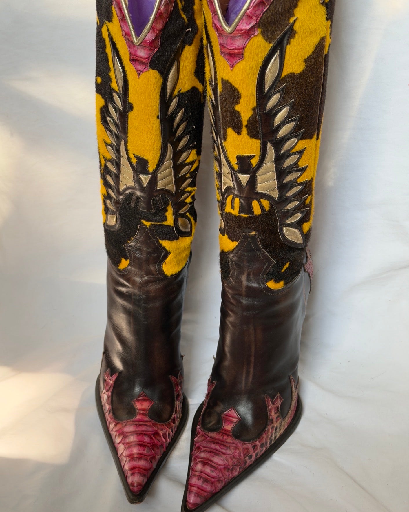Gianmarco Lorenzi Western Pony Hair Boots — 39
