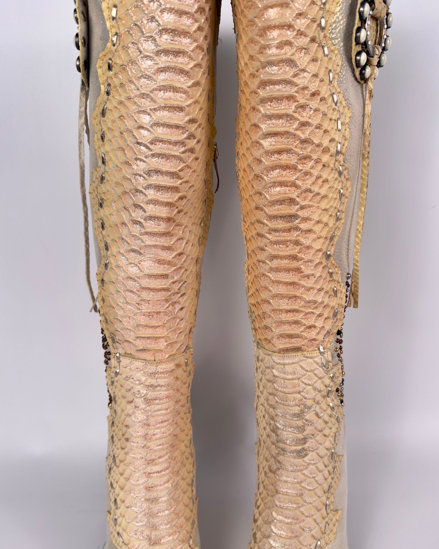 El Dante’s Couture Vintage Python Boots — 38/39