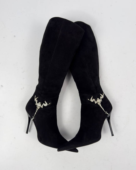 Cesare Paciotti Vintage Italian Scorpion Suede Boots — 39.5/40