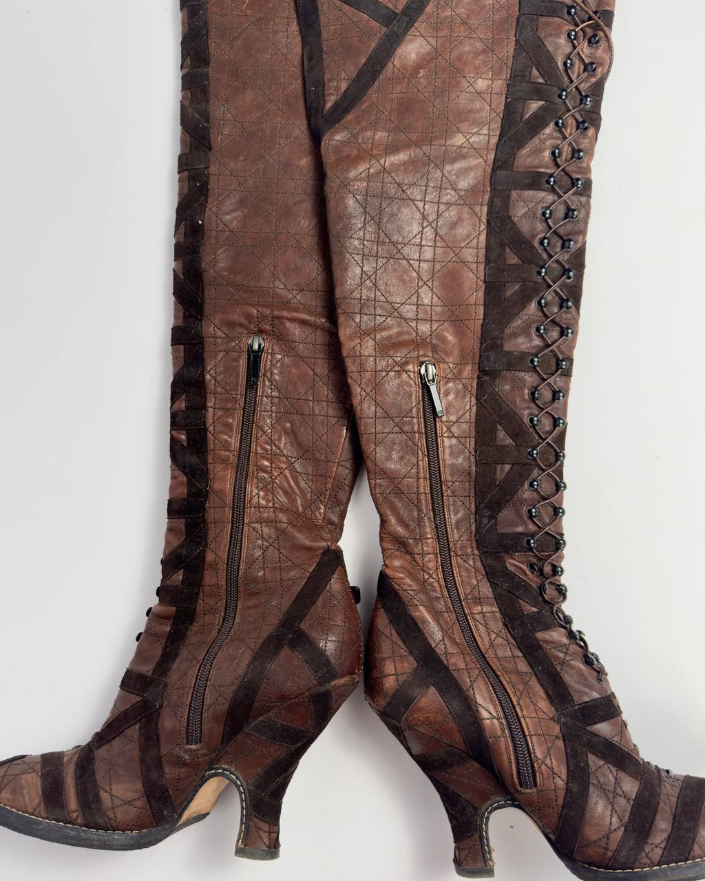 Dior Galliano 00s Leather Boots — 38.5