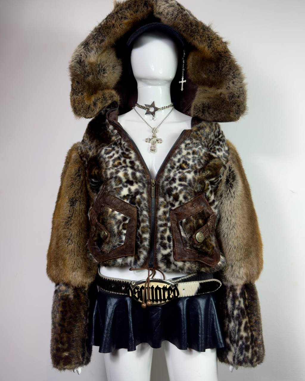 Vintage FAUX Fur Crop Jacket XS/M
