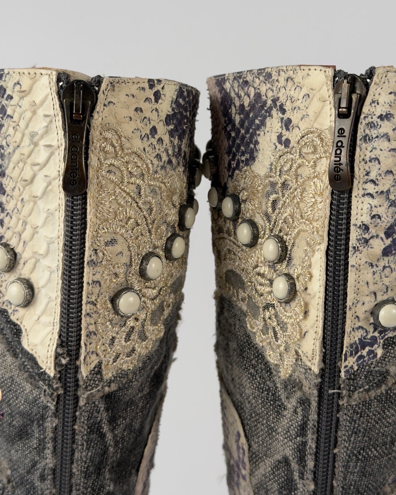 El Dante’s Vintage Denim Boots — 38/39