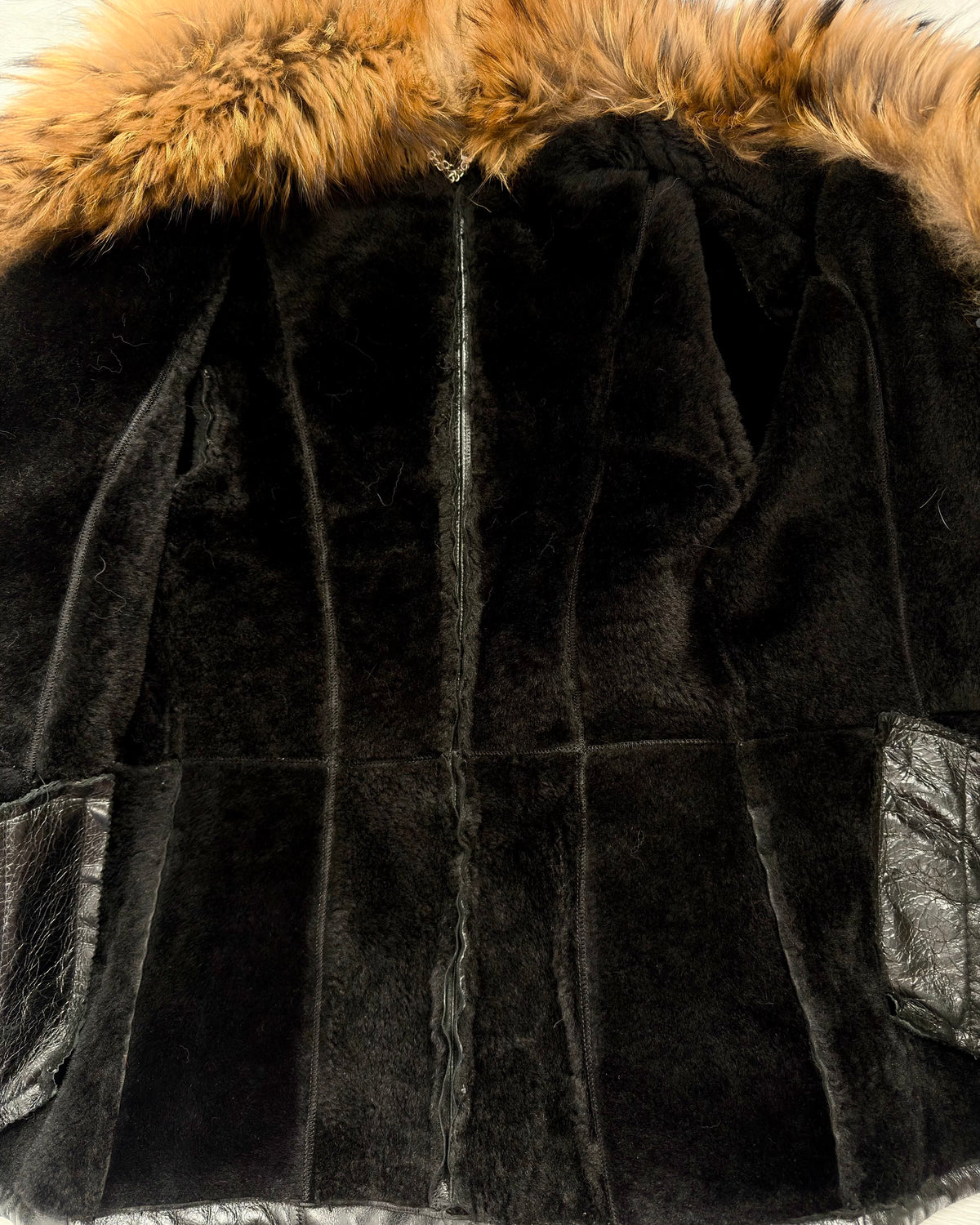 Vintage Fur Leather Jacket — M/L