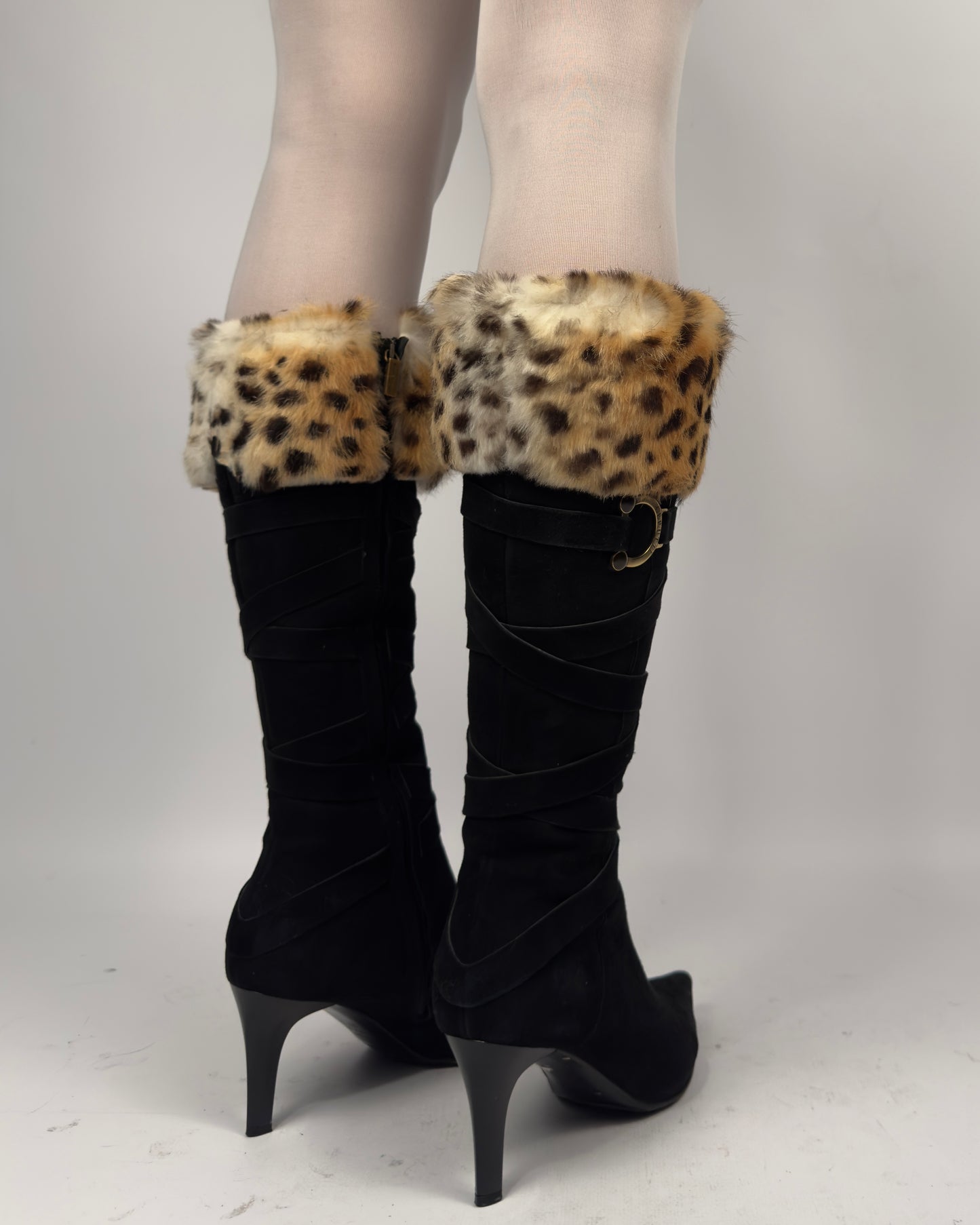 Vintage Italian Suede Fur Boots — 38/38.5