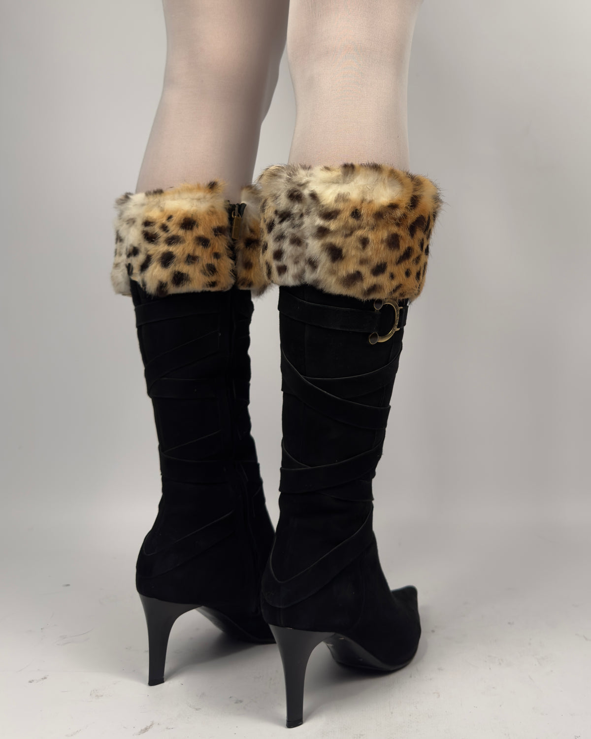 Vintage Italian Suede Fur Boots — 38/38.5
