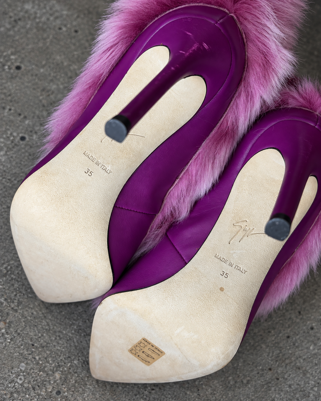 Giuseppe Zanotti Amaia Chain Faux Fur Leather Boots — 35