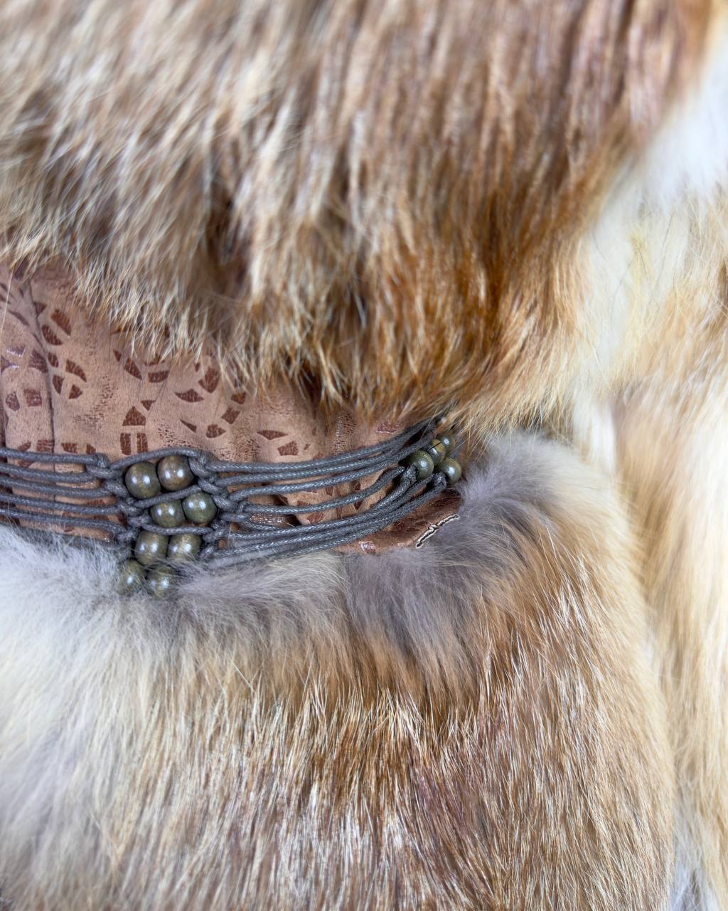 Vintage Fox Fur Hooded Jacket S/L