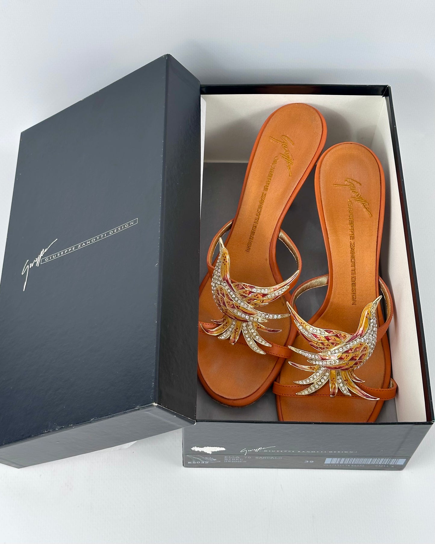 Giuseppe Zanotti Vintage Bird Gemstone Heels — 39
