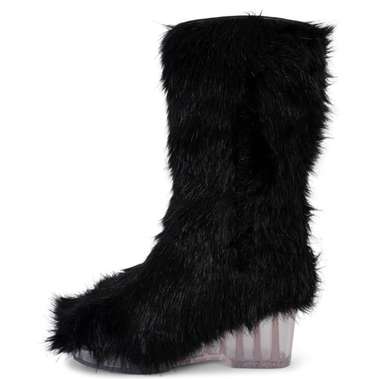 CHANEL Runway 2010 Faux Fur Ice Wedge Yeti Boots — 37.5/38