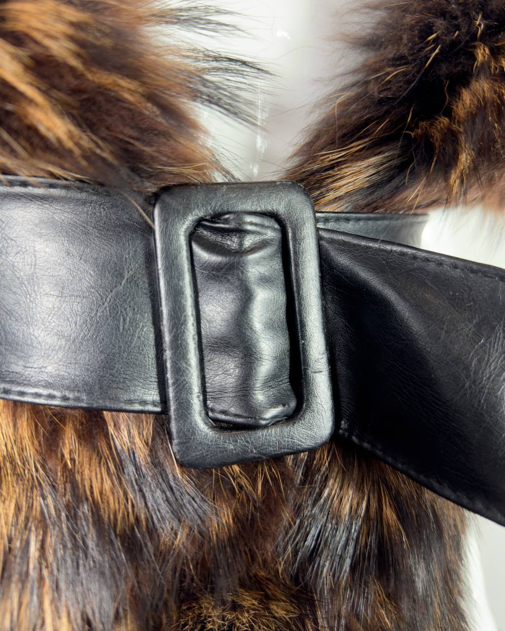 Vintage Fox Fur Top Cape with Belt